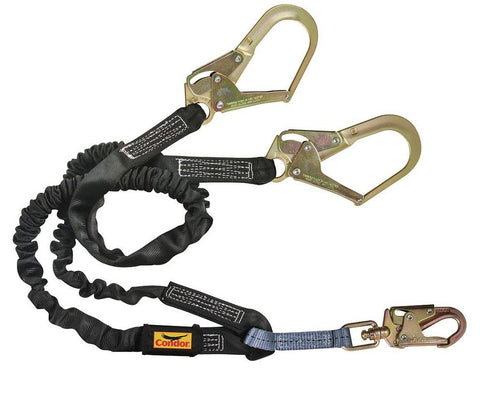 Body Harness Double Lanyard 6' with Rebar Hook