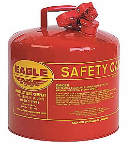 Gasoline 5 Gallons W/Safety Can