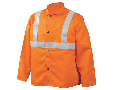 Welding Jacket Orange w/Stripes